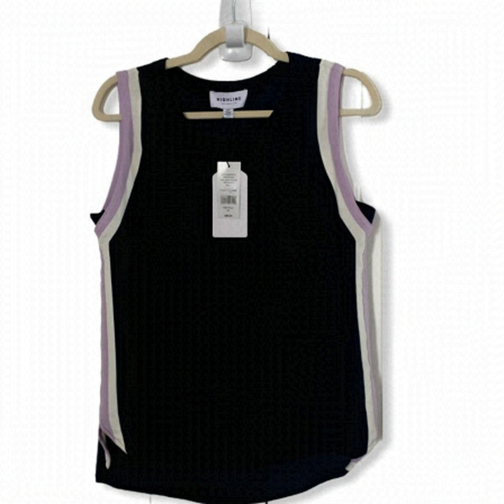 Nwt High Line Navy And Purple Top